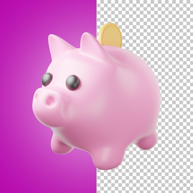 3d rendering of coin piggy bank