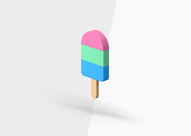 3d rendering colorful ice cream summer concept