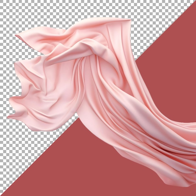 3D Rendering of a Colorful Silk Cloth on Transparent Background Ai Generated