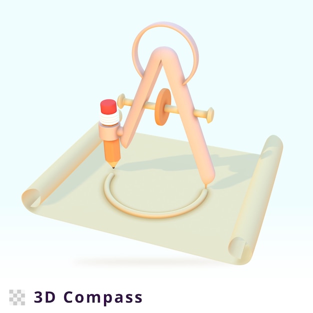 3D Rendering compass Illustration