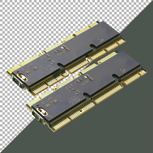 3D Rendering of a Computer RAM on Transparent Background Ai Generated