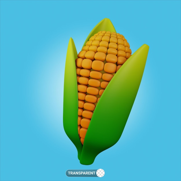 3d rendering corn fresh vegetable