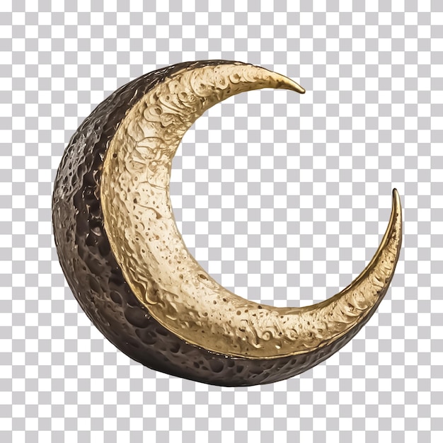 3d rendering of a crescent moon isolated on transparent background for ramadan and eid