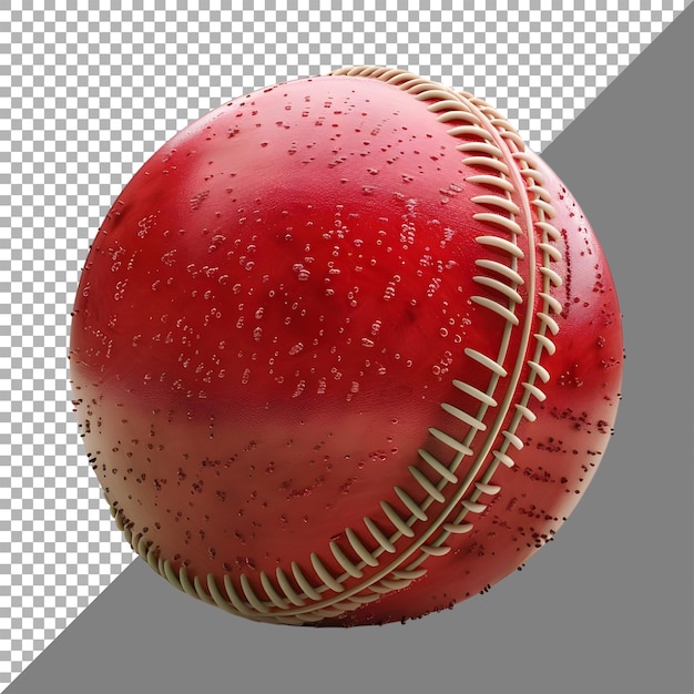 3D Rendering of a Cricket ball Red Transparent Background Ai Generated