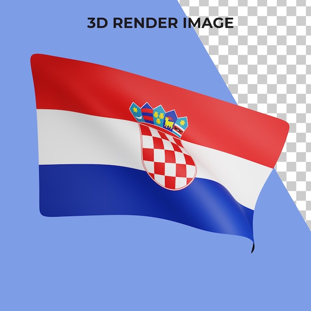 3d rendering of Croatia flag concept Croatia national day premium psd