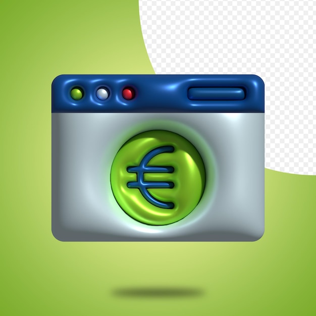 3d rendering Currency and finance illustrations of online payment with a euro symbol