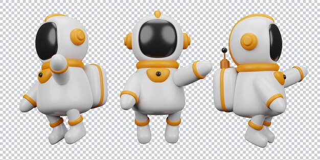 3d rendering of cute astronaut for social media