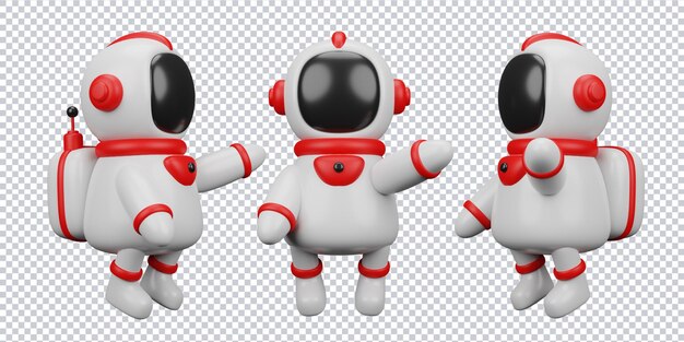 3d rendering of cute astronaut for social media