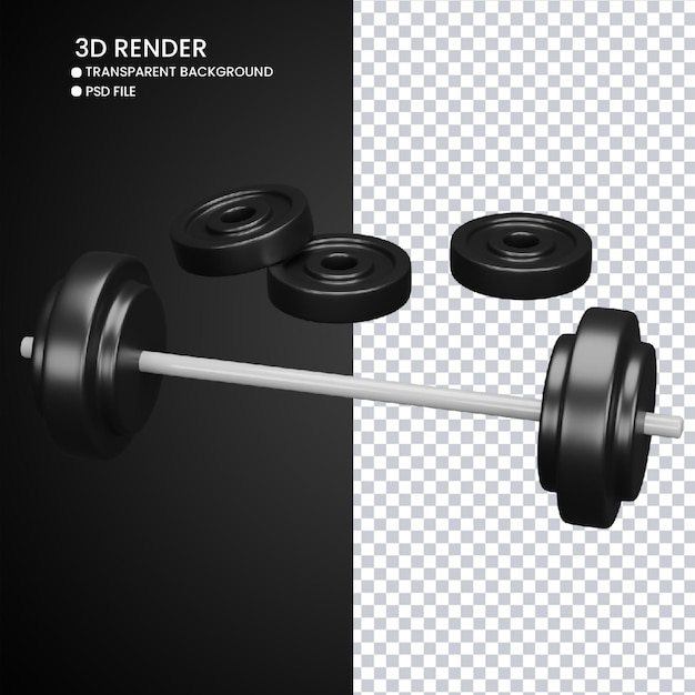 3d rendering of cute barbell