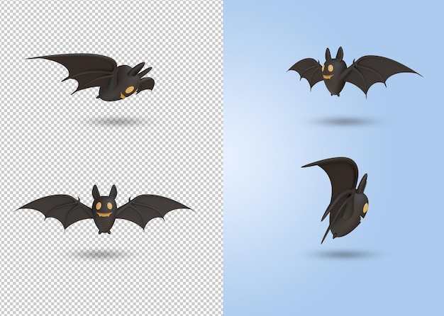 3d rendering of cute bats for Halloween party day celebration decoration