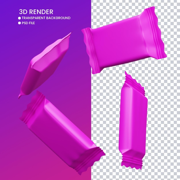 3d rendering of cute candy