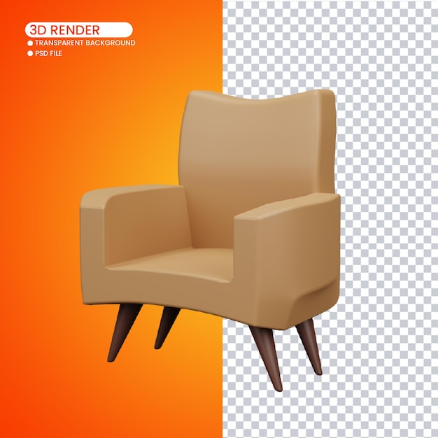 3d rendering of cute chair for social media