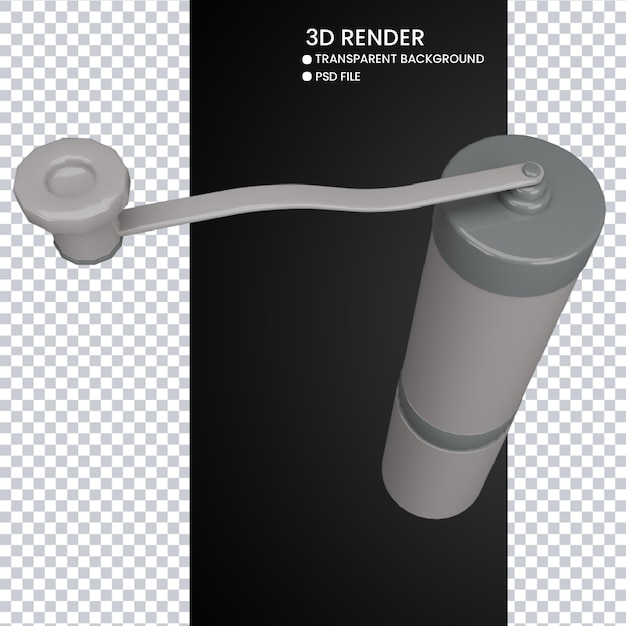 3d rendering of cute coffee grinder