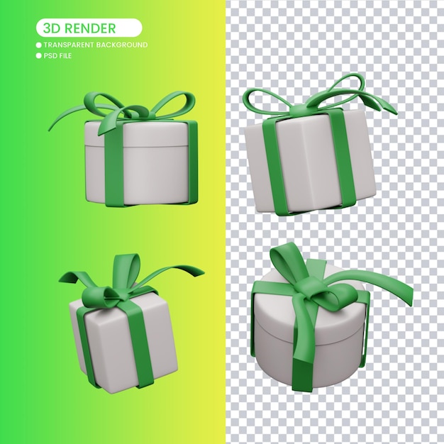 3d rendering of cute gifts for social media