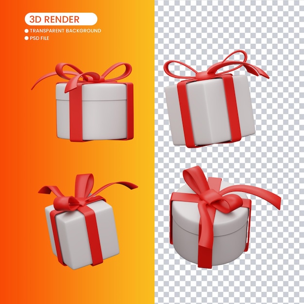 3d rendering of cute gifts for social media