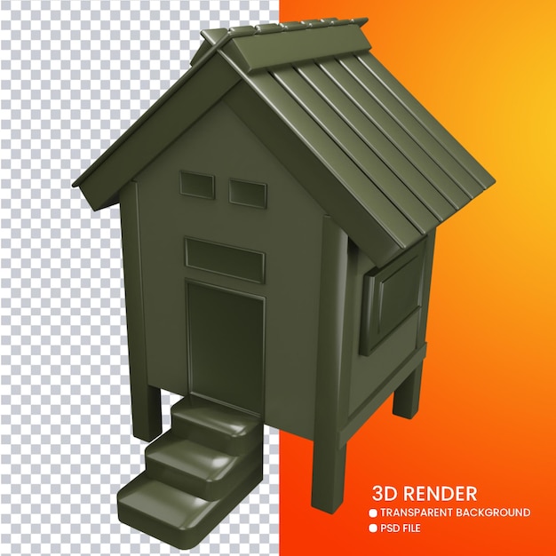 3d rendering of cute house