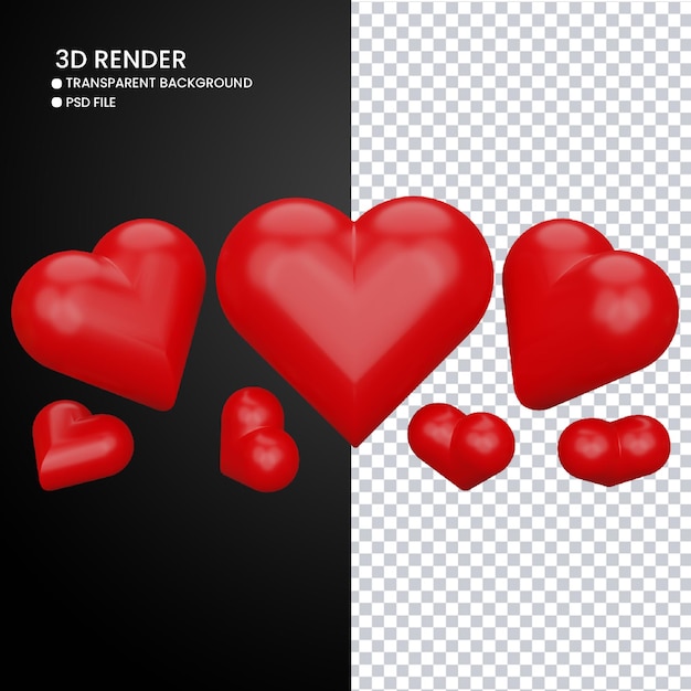 3d rendering of cute love icon