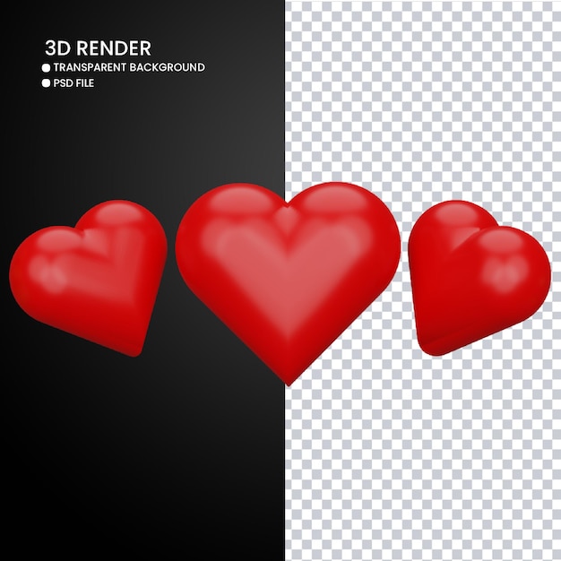 3d rendering of cute love icon