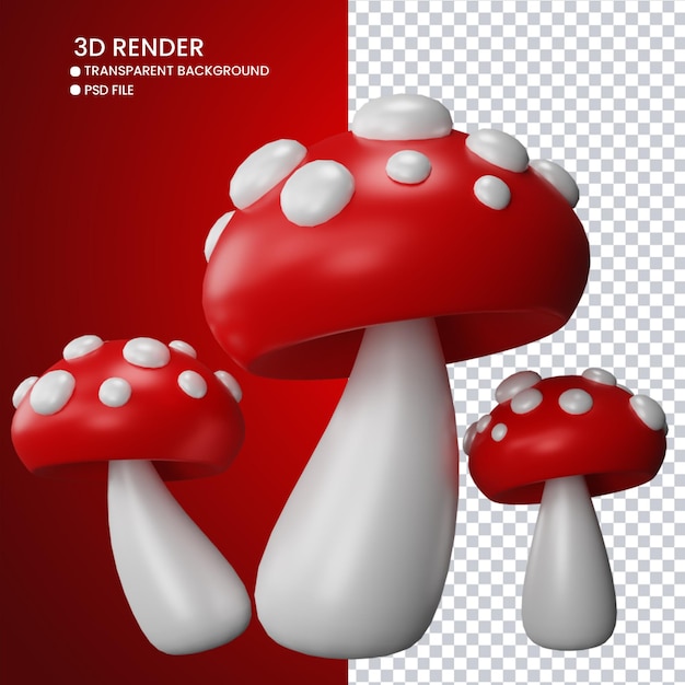 3d rendering of cute mushroom