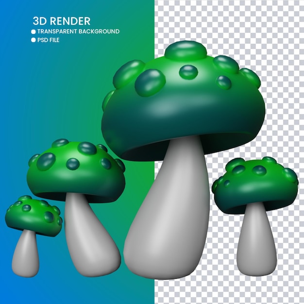 3d rendering of cute mushroom