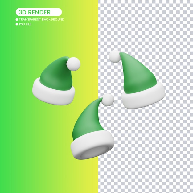 3d rendering of cute santa hat for social media