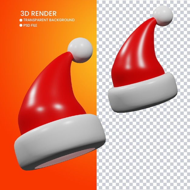 3d rendering of cute santa hat