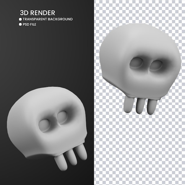 3d rendering of cute skull