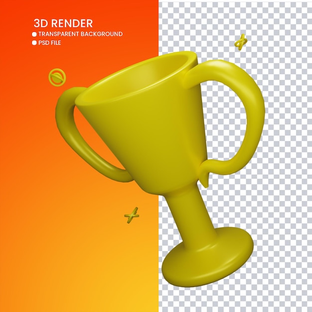 3d rendering of cute trophy