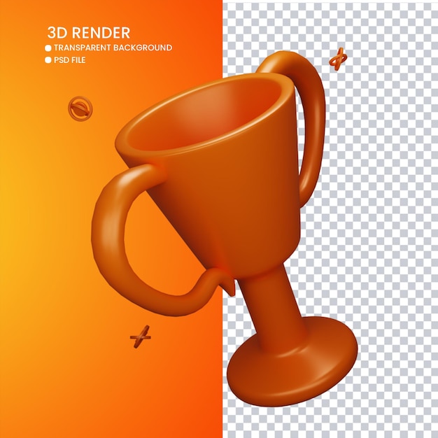 3d rendering of cute trophy