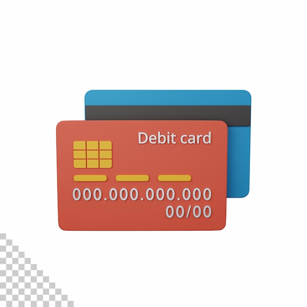 3d rendering debit card isolated useful for business company economy corporate and finance design