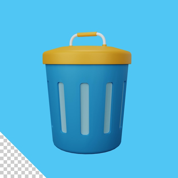 3d rendering delete trash bin isolated useful for user interface apps and web design illustration