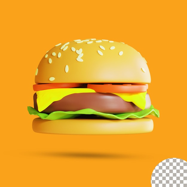 3d rendering of delicious cheese burger