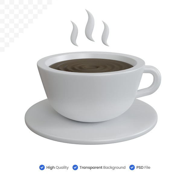 3d rendering delicious hot coffee isolated