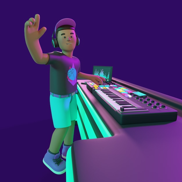 3d rendering of dj character