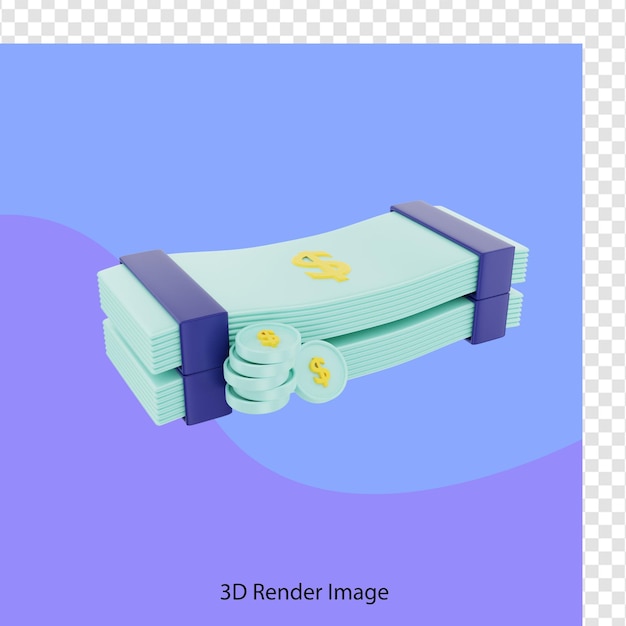 3d rendering of dollar banknotes