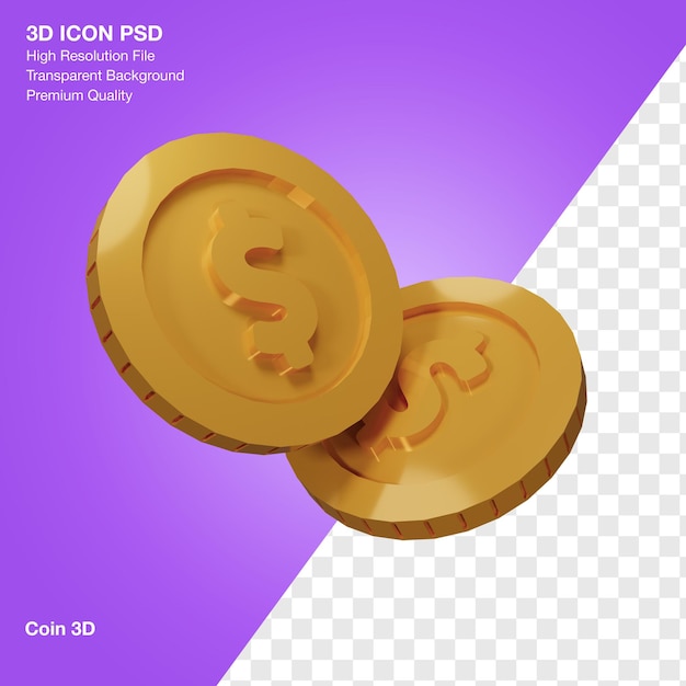 3D rendering of dollar coin