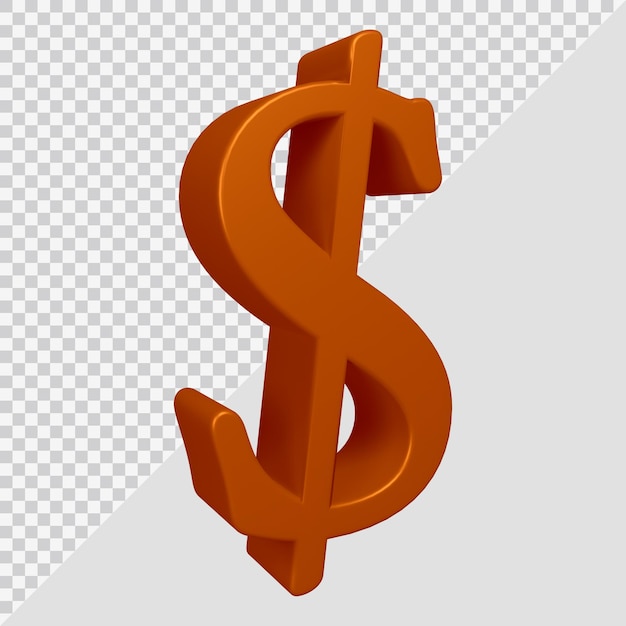 3d rendering of dollar symbol