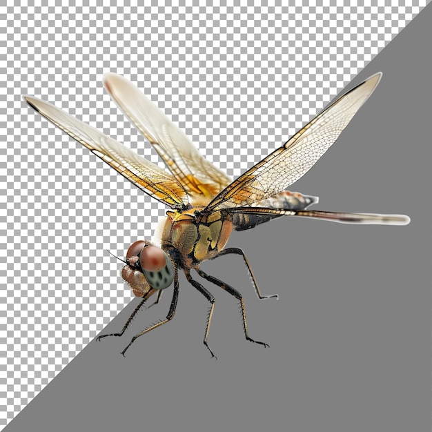 3D Rendering of a Dragonfly on Transparent Background Ai Generated