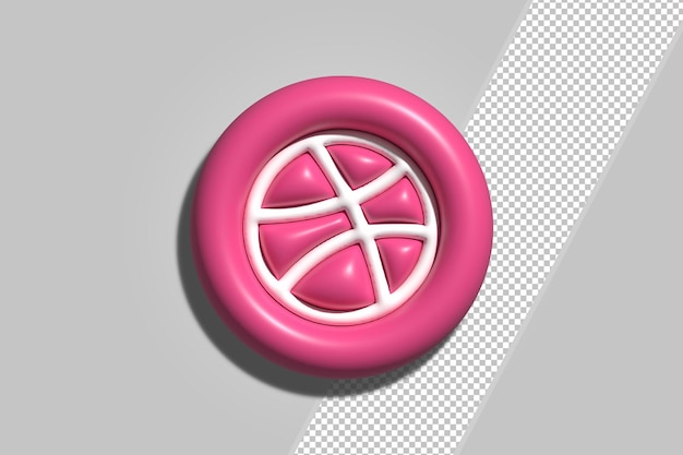 3d Rendering Of Dribbble Icon Premium Psd