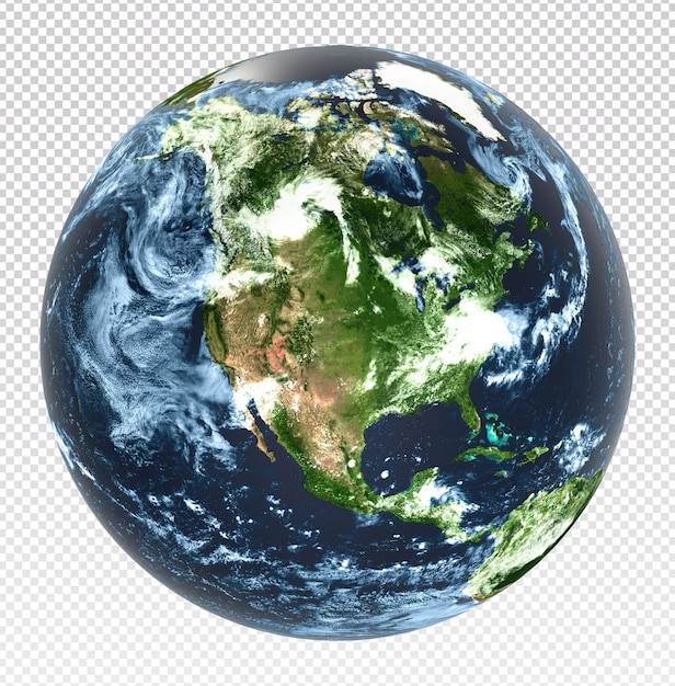 3d rendering earth on North America perspective