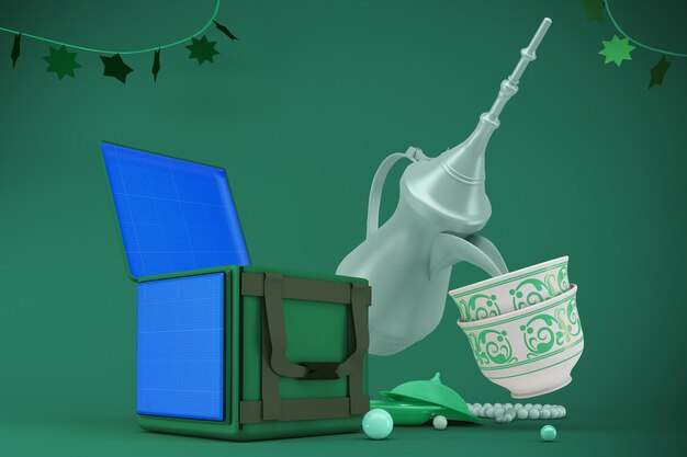 3D rendering of Eid delivery mockup