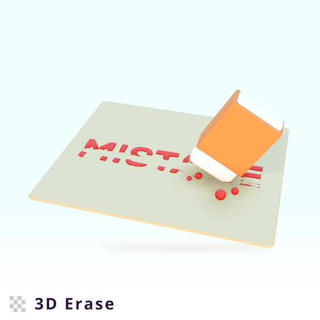 3D Rendering erase Illustration