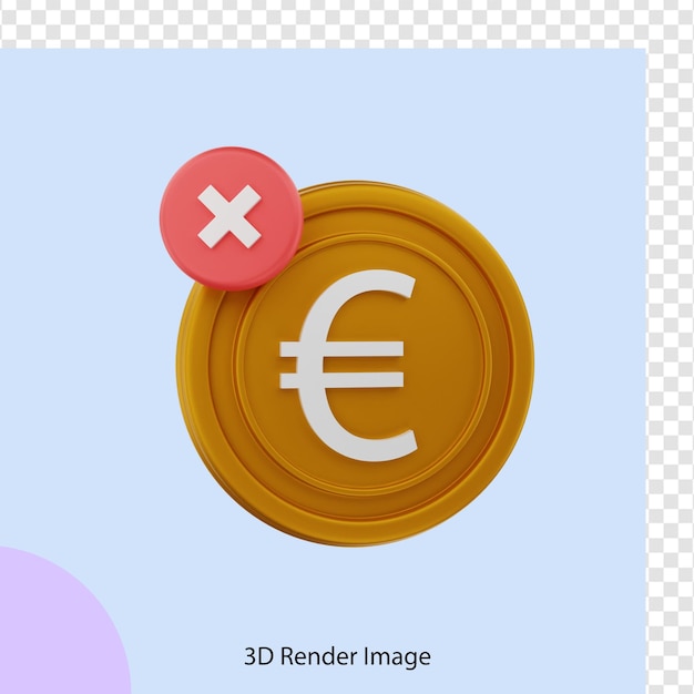 3d rendering of euro money closed