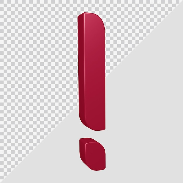 3d rendering of exclamation mark symbol