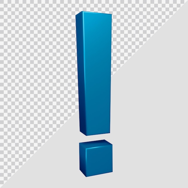 3d rendering of exclamation mark symbol