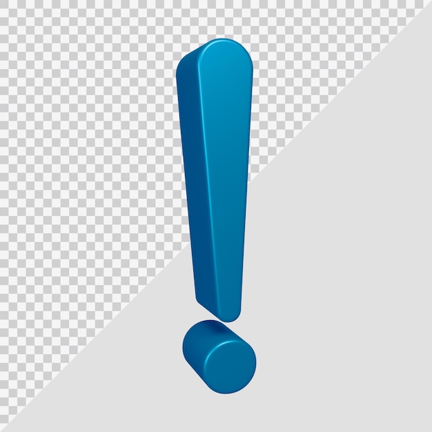 3d rendering of exclamation mark symbol