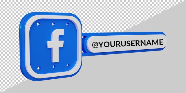 3d rendering of facebook icon lower third