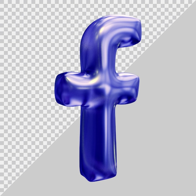 3d rendering of facebook icon social media concept