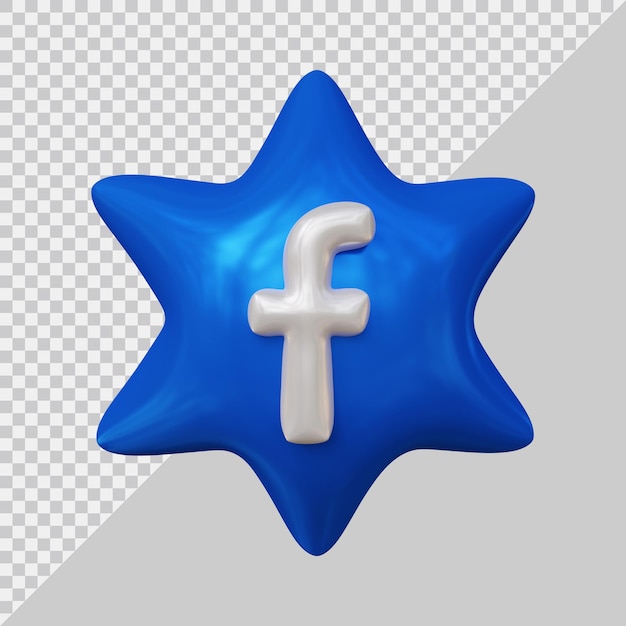 3d rendering of facebook icon social media with modern style