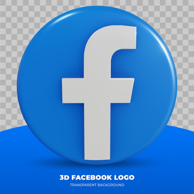 3d rendering of Facebook logo isolated